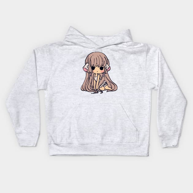 pink pastel chibi chii / chobits elda chi motosuwa Kids Hoodie by mudwizard